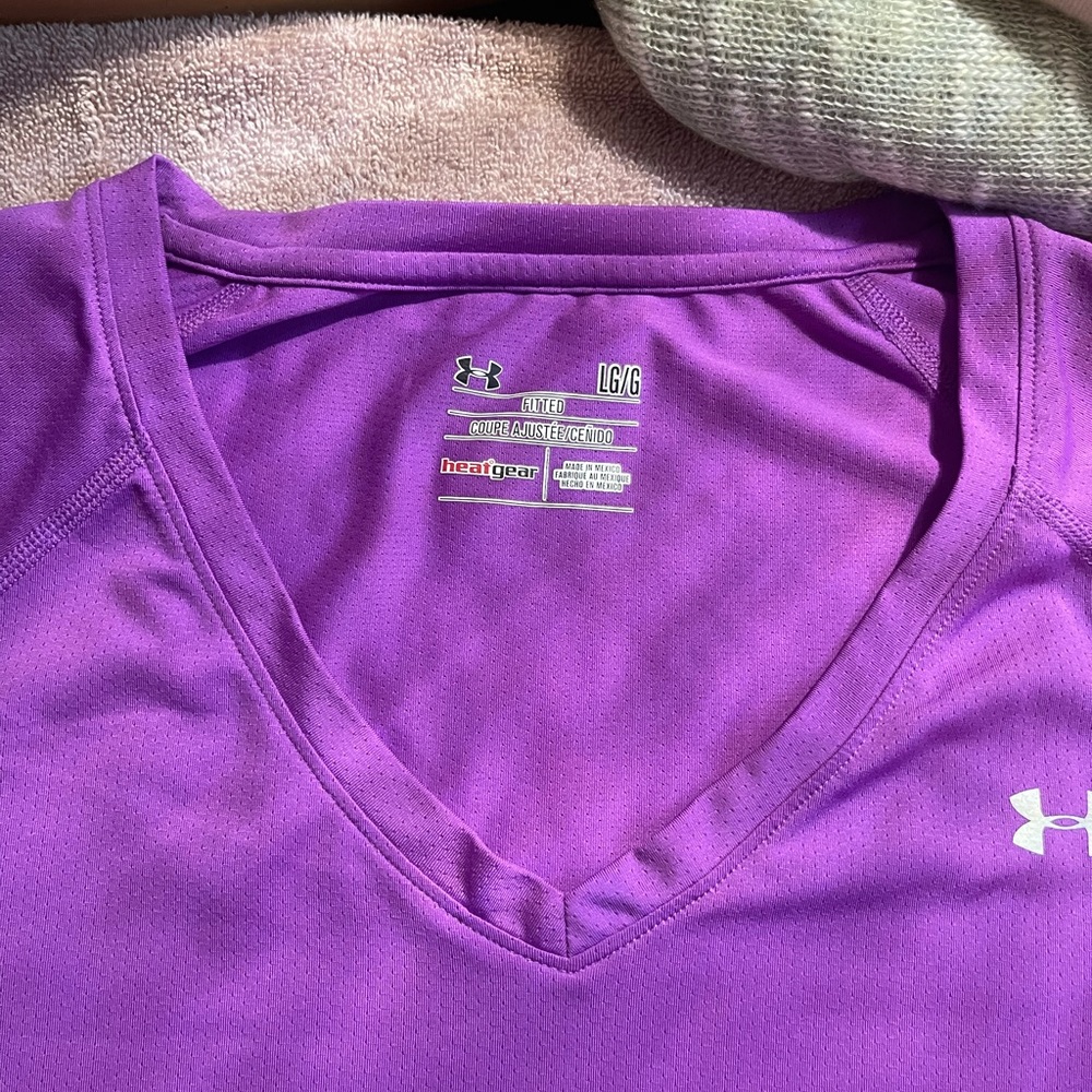 * 3 for $20 * Purple Under Armour Heat Gear short sleeve shirt